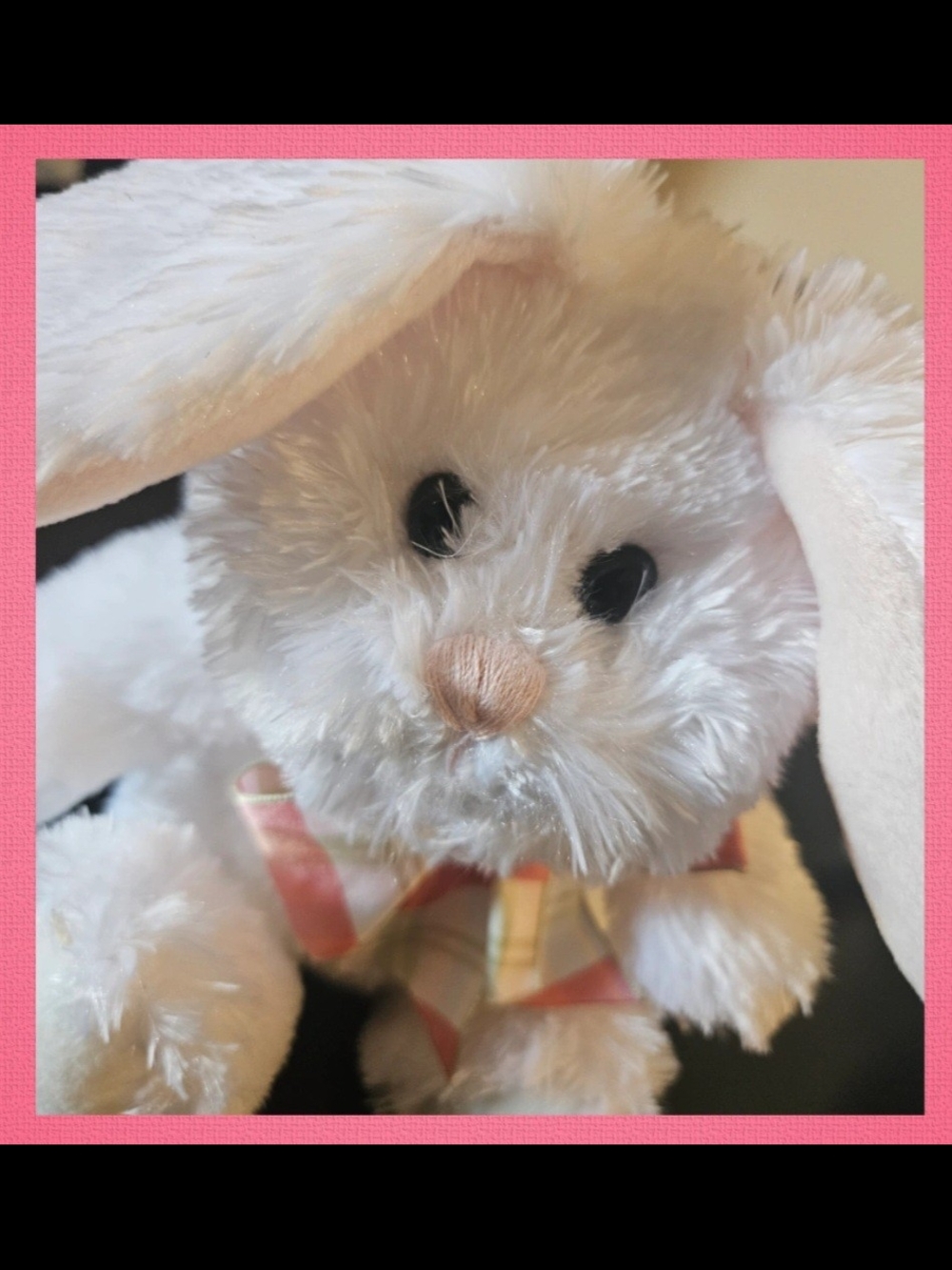 White 7" Plush Bunny looking for Love.  Hallmark.